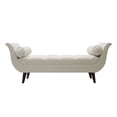 thumbnail image 1 of Alma Tufted Flare Arm Entryway Bench, Sky Neutral, 1 of 8