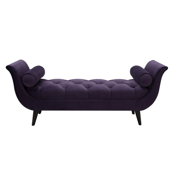 Alma Tufted Flared Arm Entryway Bench Purple