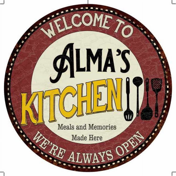 Alma's Kitchen 14" Round Metal Sign Bar Game Room Wall Decor 100140040198
