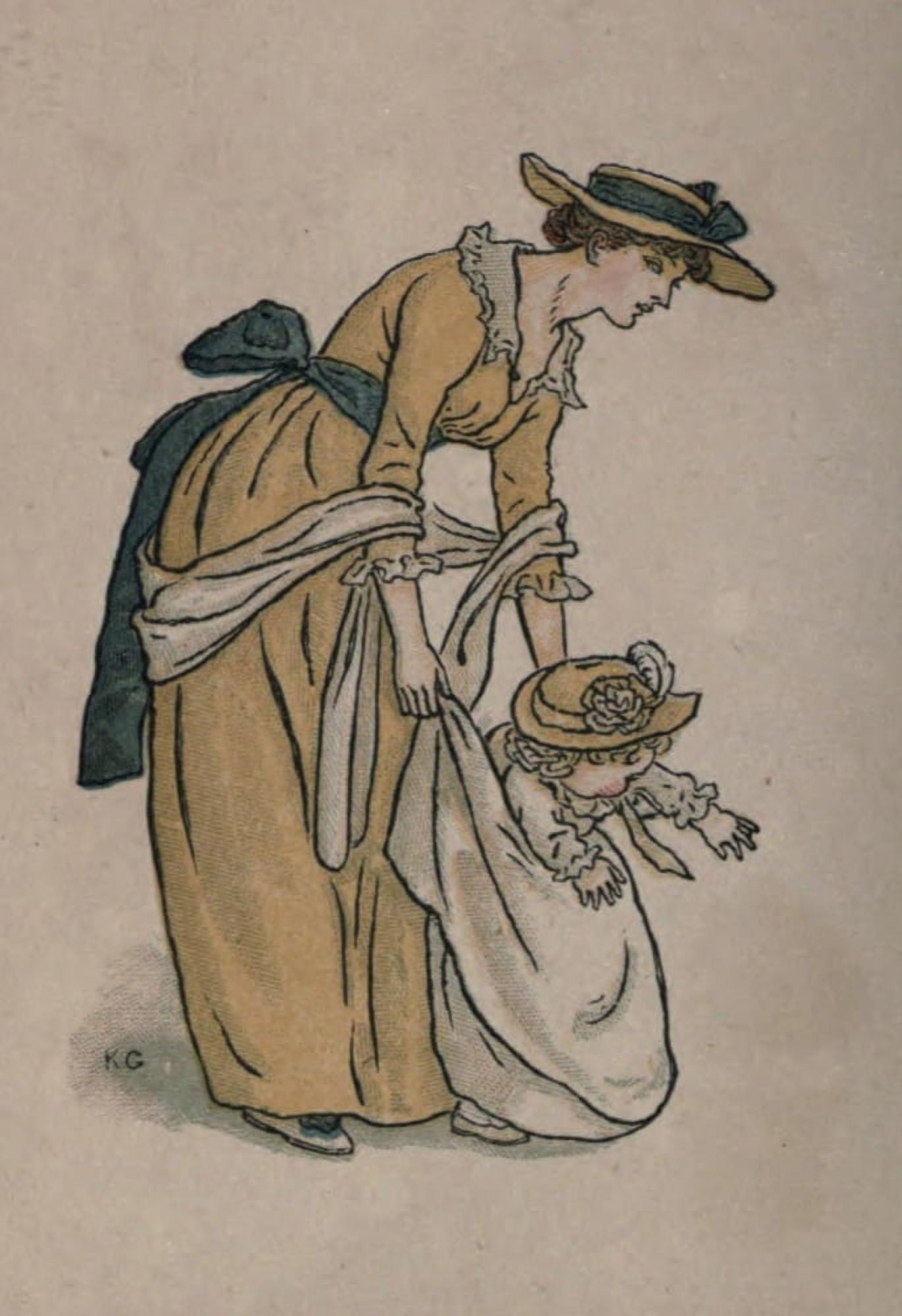 Almanack for 1893 Mother & Child Canvas Art - Kate Greenaway (18 x 24)