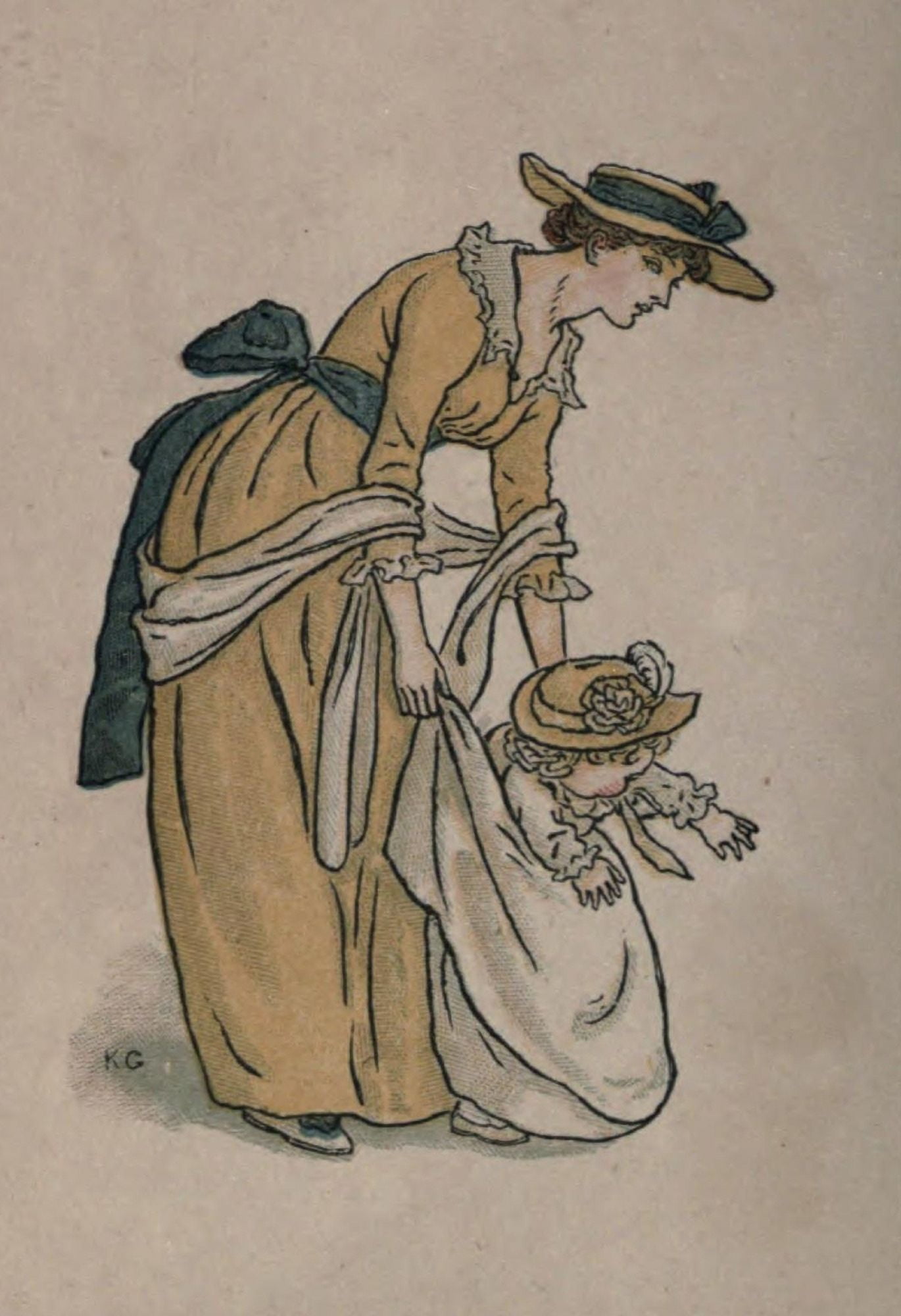 Almanack for 1893 Mother & Child Canvas Art - Kate Greenaway (24 x 36)