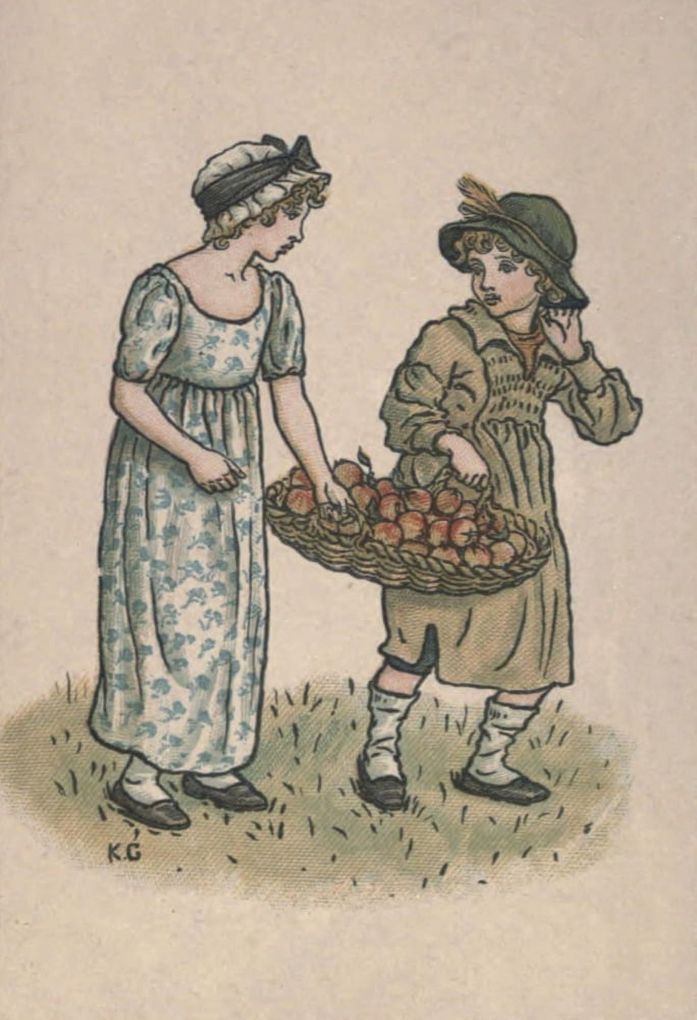 Almanack for 1893 Picking apples Canvas Art - Kate Greenaway (24 x 36)