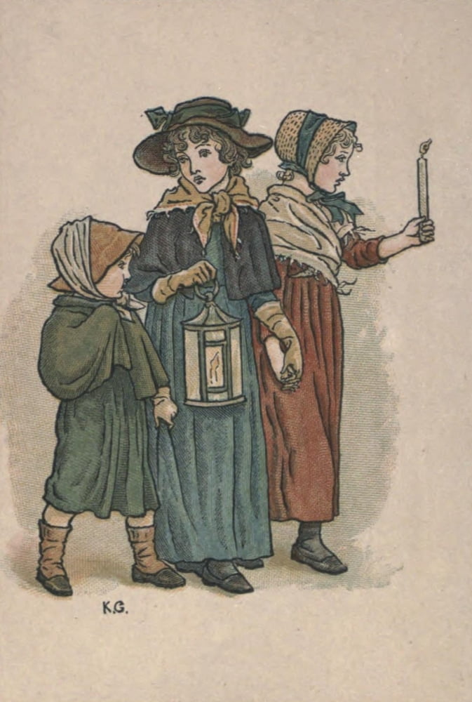 Almanack for 1893 Winters night Canvas Art - Kate Greenaway (18 x 24)