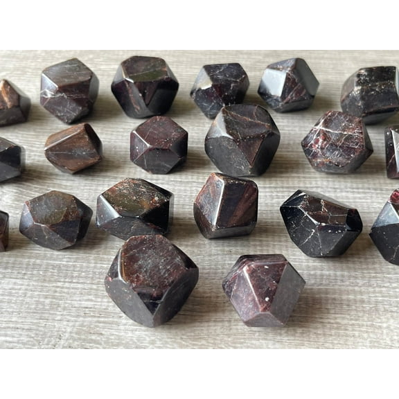 Almandine Garnet Faceted, 0.75" to 1.5" Polished Garnet Faceted Free Shape, Root Chakra, Crystal Grid, Meditation (4 oz: 3 - 5 stones)