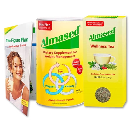 Almased Meal Replacement Shake + Wellness Tea - Plant Based Protein Powder for Weight Loss- Shake for Weight Management