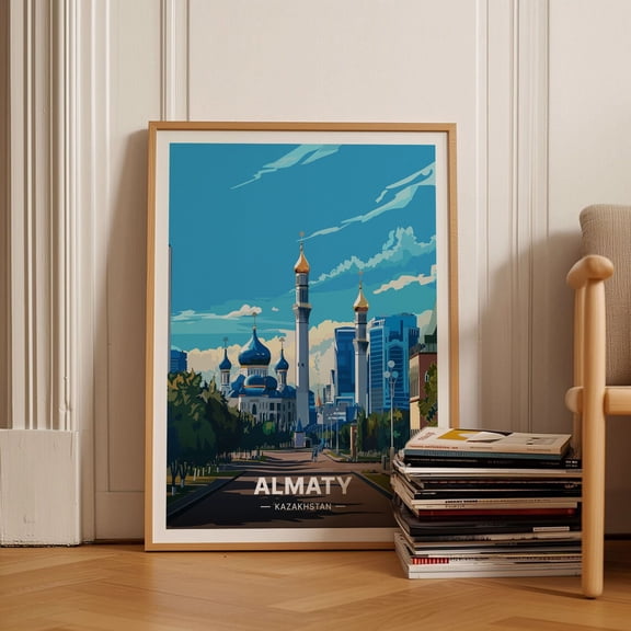 Almaty Kazakhstan Cityscape Art Travel Wall Decor Adventure Poster Home Office Decoration Wall Art Modern Wall Decor Art
