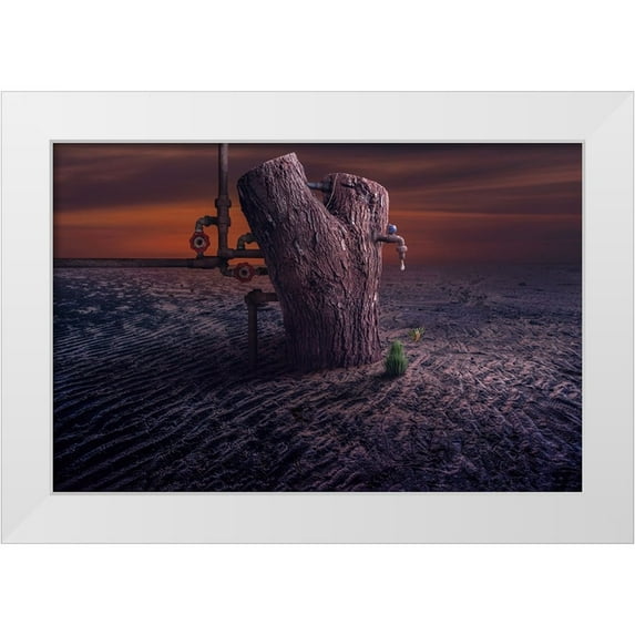 Almawash, Sulaiman 14x11 White Modern Wood Framed Museum Art Print Titled - A Drop Of Water