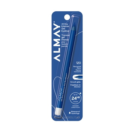 Almay All-Day Intense Gel Eyeliner Bold Longwear Eye Makeup, Hypoallergenic, 120 Nocturnal Navy, 0.045 oz