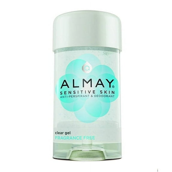 Almay Anti-Perspirant And Deodorant Sensitive Skin Clear Gel, Fragrance Free, 2.25 Oz, 3 Pack