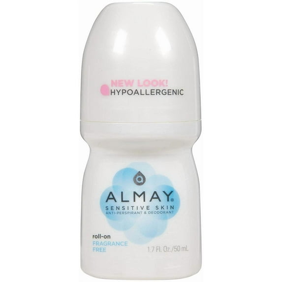Almay Anti-Perspirant & Deodorant, Sensitive Skin, Roll-On, Fragrance Free 1.7 oz Pack of 3