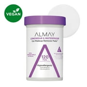 Almay Biodegradable Longwear and Waterproof Eye Makeup Remover Pads, 120 count