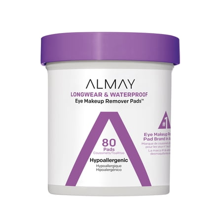 Almay Longwear and Waterproof Eye Makeup Remover Pads, 80 count