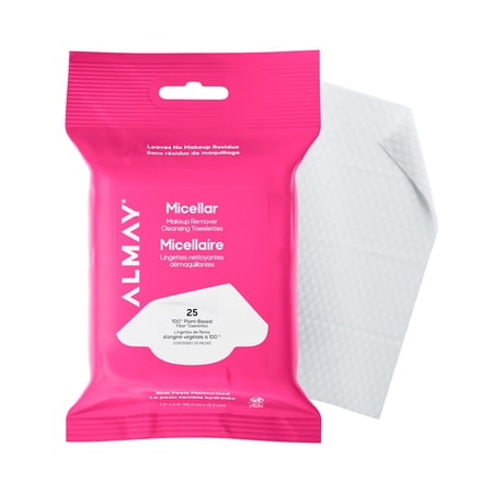 Almay Micellar Makeup Remover Cleansing Towelettes, Hypoallergenic, Fragrance-Free, 25 count