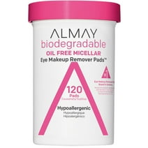 Almay Biodegradable Oil Free Micellar Eye Makeup Remover Pads, 120 Count