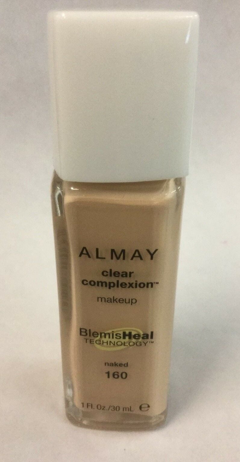 Almay Clear Complexion Blemish Healing Makeup Foundation - NAKED #160 NEW.
