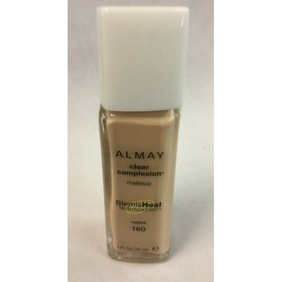 Almay Clear Complexion Blemish Healing Makeup Foundation - NAKED #160 NEW.