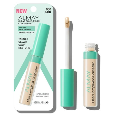 Almay Clear Complexion Concealer Makeup, Hypoallergenic, 050 Fair, 0.3 fl oz