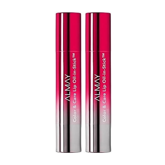 Almay Color and Care Lip Oil in Stick, Hypoallergenic, 130 Raspberry Rush, 0.09 oz (Pack of 2)