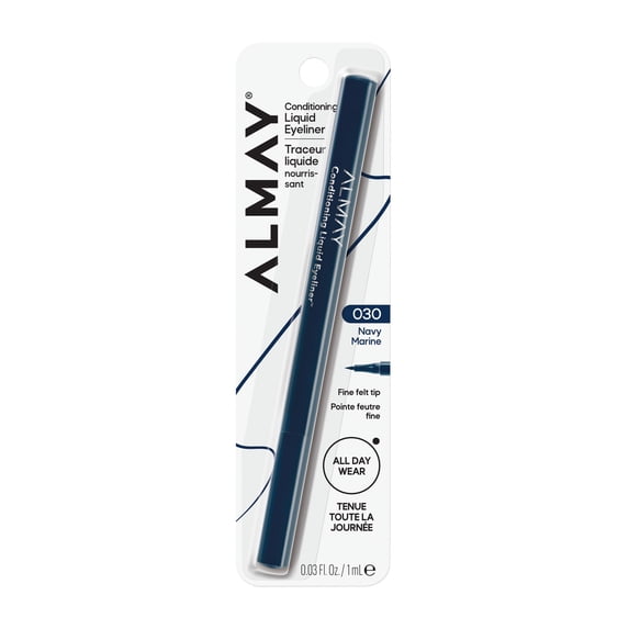 Almay Conditioning Liquid Liner, Precision Felt Tip Eyeliner, Waterproof, Cruelty-Free Makeup, 30 Navy
