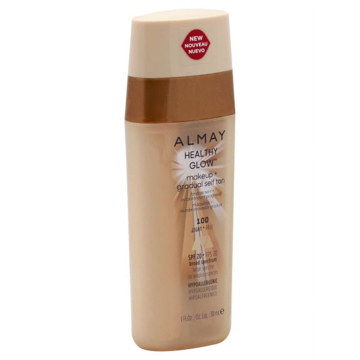 Almay Healthy Glow Makeup + Gradual Self Tan, Light 100, SPF 20 - 1 fl oz