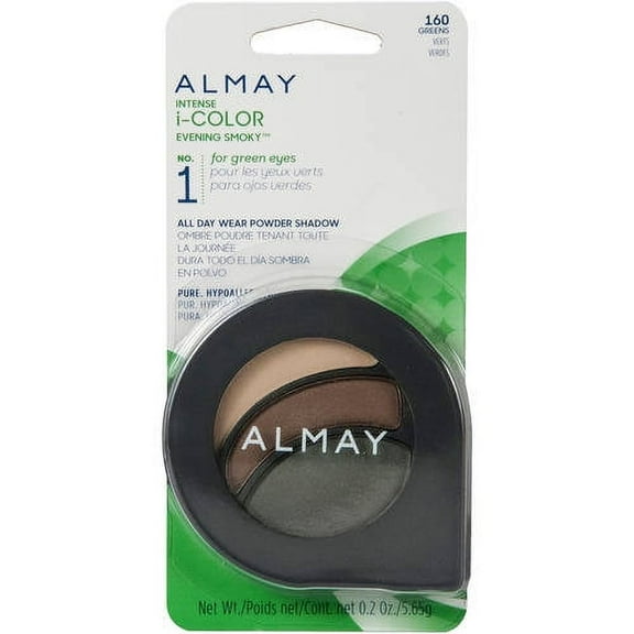 Almay Intense I-Color Evening Smoky All Day Wear Powder Eye Shadow, 0.2 Oz, For Green Eyes