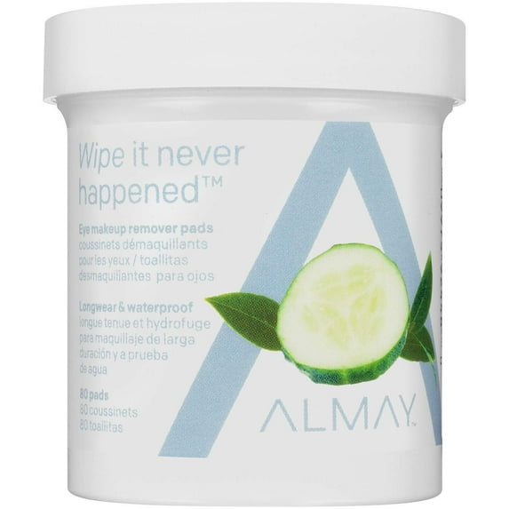 Almay Longwear & Waterproof Eye Makeup Remover Pads, Hypoallergenic, Cruelty Free, Fragrance Free, Ophthalmologist Tested, 120 Count