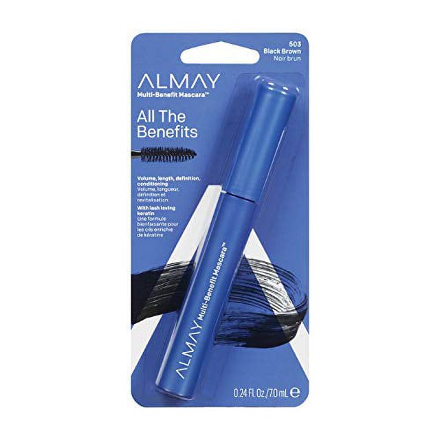 Almay MultiBenefit Mascara, Black Brown, Ophthalmologist Tested, Fragrance Free, Hypoallergenic