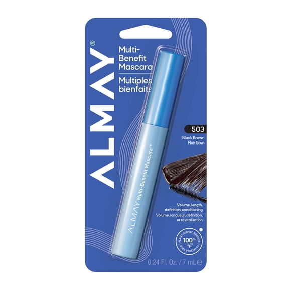 Almay Multi-Benefit Mascara, Volumizing + Lengthening, Hypoallergenic, 503 Black/Brown