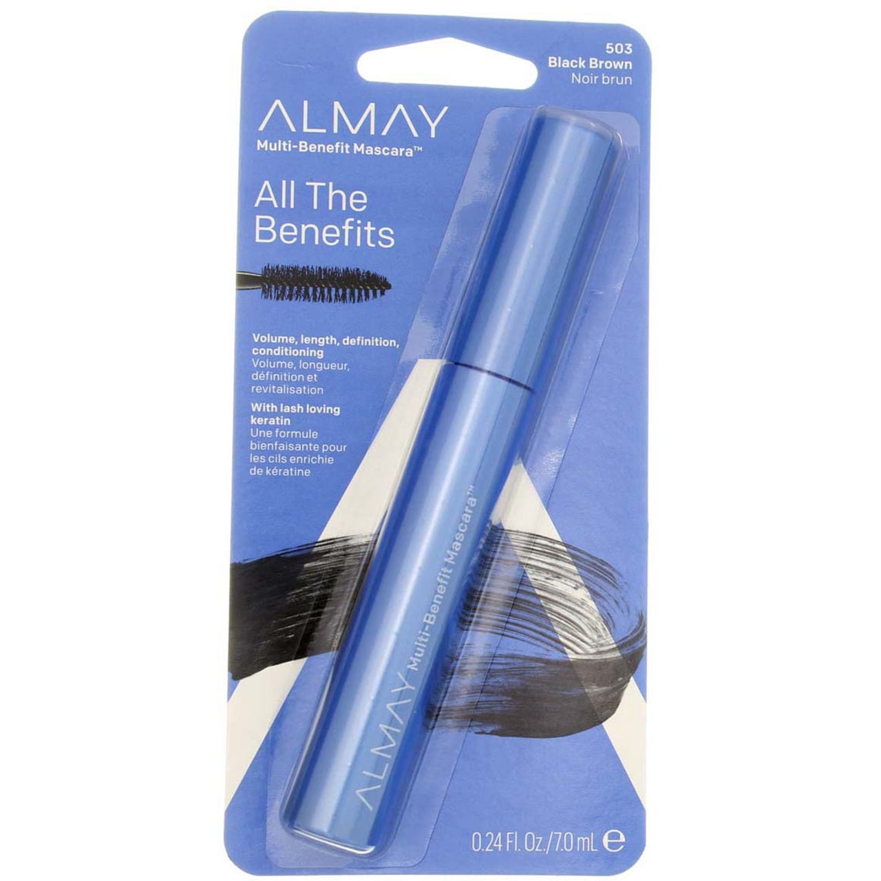 Almay One Coat Multi-Benefit Mascara, Black Brown 0.24 oz (Pack of 3)