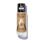 Almay Skin Perfecting Comfort Matte Foundation Makeup, Hypoallergenic, 220 Warm Cashew, 1 fl oz