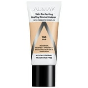 Almay Skin Perfecting Healthy Biome Foundation Makeup, SPF 25, 100 Fair, 1 fl oz