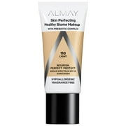 Almay Skin Perfecting Healthy Biome Foundation Makeup, SPF 25, 110 Light, 1 fl oz