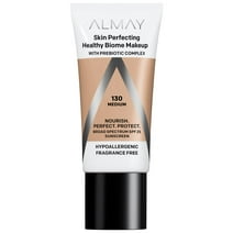 Almay Skin Perfecting Healthy Biome Foundation Makeup, SPF 25, 130 Medium, 1 fl oz