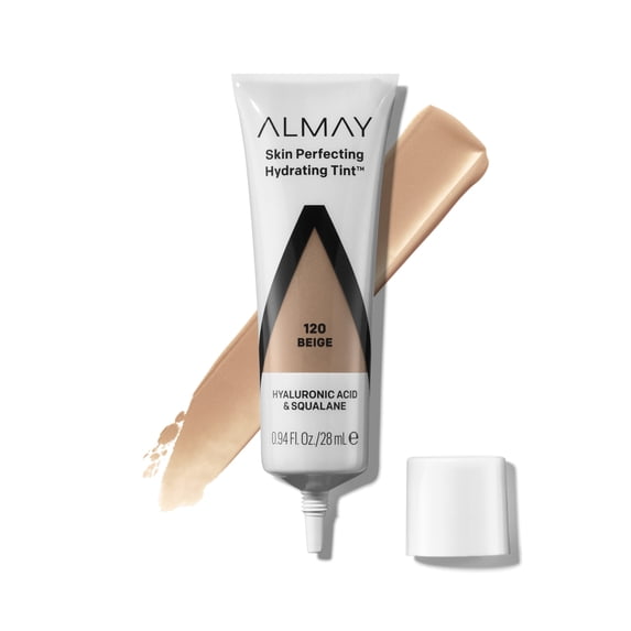 Almay Skin Perfecting Hydrating Tint, Lightweight Liquid Foundation, 120 Beige, 0.94 fl oz