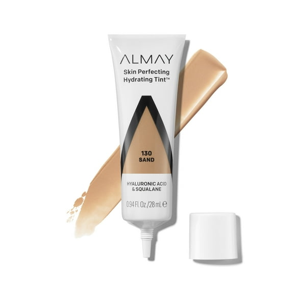 Almay Skin Perfecting Hydrating Tint, Lightweight Liquid Foundation, 130 Sand, 0.94 fl oz