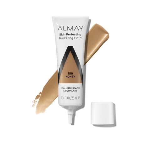 Almay Skin Perfecting Hydrating Tint, Lightweight Liquid Foundation, 150 Honey, 0.94 fl oz