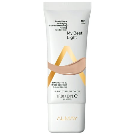 Almay Smart Shade Anti-Aging Skin Tone Matching Makeup, 100 My Best Light, 0.094