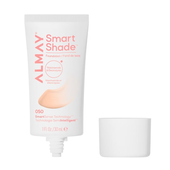 Almay Smart Shade Foundation Face Makeup, Oil-Free, Non-Comedogenic, Vegan, 050 Fair, 1 fl oz