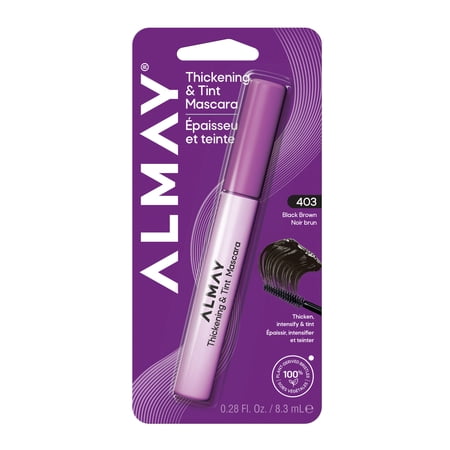 Almay Thickening & Tint Mascara, Nourishing Mascara, Hypoallergenic, 403 Black Brown
