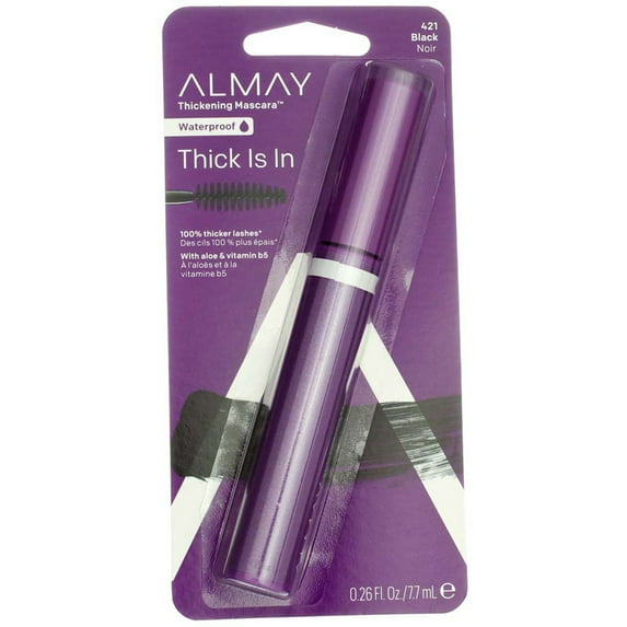 Almay Thickening Waterproof Mascara, Black 421, 0.26 fl oz (1 Pack)