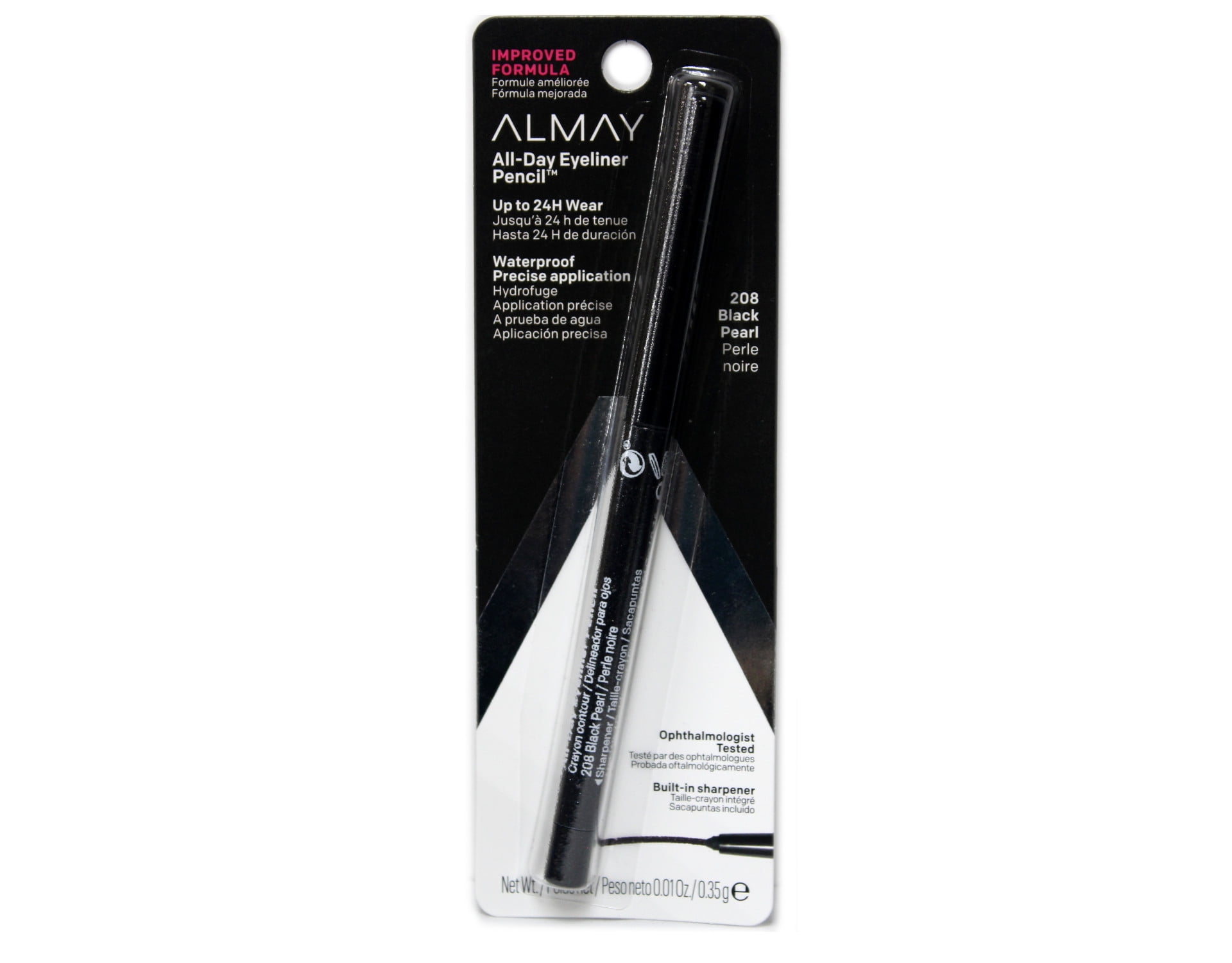 Almay Top of the Line Eyeliner Pencil, Black Pearl [208], 0.01 oz