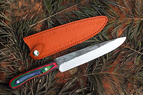 Almazan® Custom Handmade Chef Knife For Professional Chefs, Home Chefs, Outdoor Cooking, And Preparing Meals With Precision
