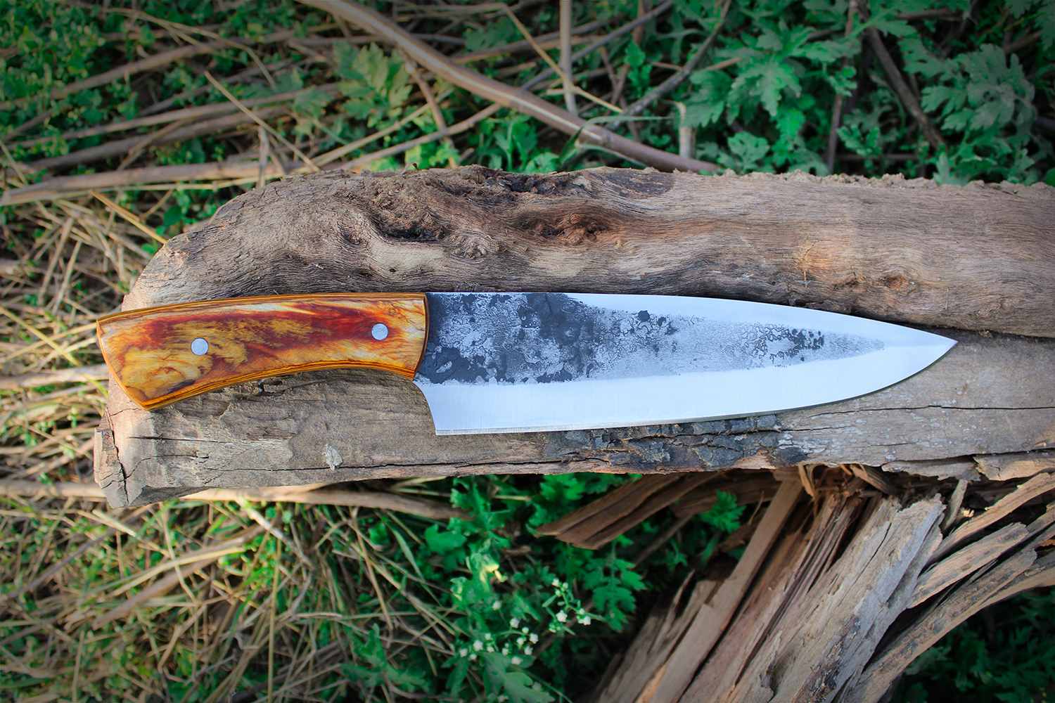 Almazan® Custom Handmade Chef Knife, Full Tang, Meal Preparation, Cutting Vegetables, Outdoor Adventures Knife, Camping Knife