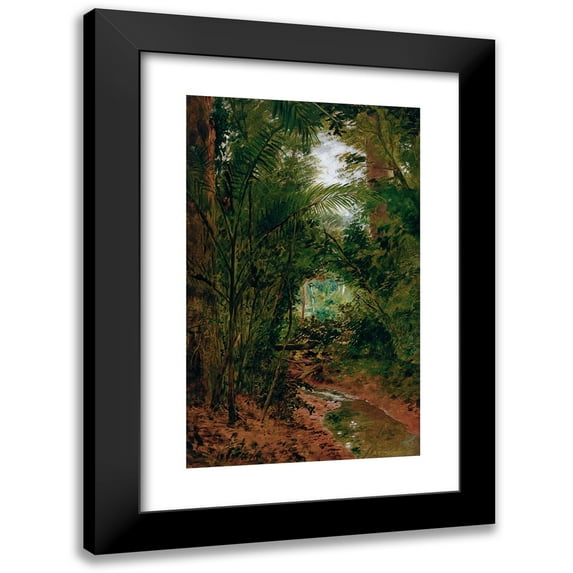Almeida Júnior 10x14 Black Modern Framed Museum Art Print Titled - Landscape at the Rio Das Pedras