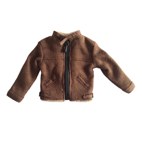 Almencla 1/12 Men Soldier Figures Jacket Accessories Handmade Doll Clothes Trendy for 6in Action Figure Doll Model Body Model Dress up Coffee color