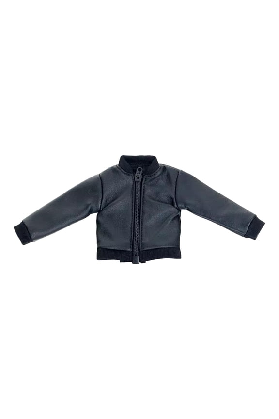 1/12 PU Leather Jacket 1:12 Scale Miniature Top Coat Cosplay Casual Mini Long Sleeved Coat for 6'' Action Figures Accessories