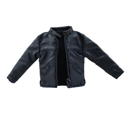 Almencla 1:12 Scale Men Figures Jacket Handmade Doll Clothes Miniature Clothing Accessories for 6 inch Action Figure Body Doll Model Black