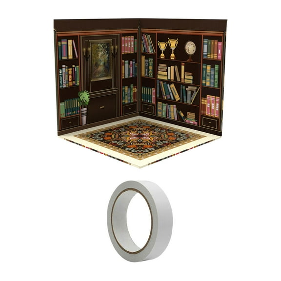 Almencla 1/12 Showcase Backdrop Organizer Collection Background Diorama for Action Figures Ob11 BJD Dolls Accessories Mini Diecast Car Study Room