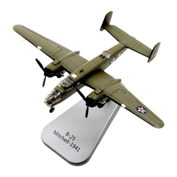 Almencla 1/144 B25 Fighter Plane Airplane Model Diecast Plane Model Alloy Aircraft Model for Living Room Countertop Cabinet Collection