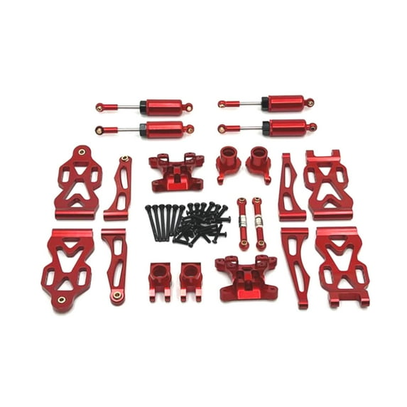 Almencla 1/16 RC Car Upgraded Metal Parts RC Car Accessory Sturdy Spare Accessory Kits for Q130A C8805 DIY Accessory RC Hobby Car Red